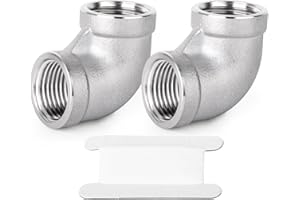 TAISHER 2 PCS 304 Stainless Steel 90 Degree Elbow Fittings, 1 Inch BSP Female Pipe to 1 Inch BSP Female 304 Stainless Pipe Fitting
