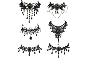Xanthelle Choker, 6 st gotiska smycken, Choker svart, gotiskt halsband, gotiskt halsband, gotiskt kraghalsband för kvinnor för halloween