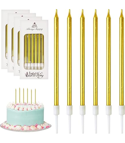 Bougie Or 21 ème Anniversaire Sur Support Pour Le Gâteau