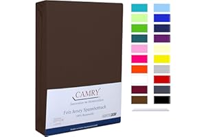 Camry Spannbettlaken 140x200cm - 160x200cm Dunkelbraun Baumwolle Bettlaken Jersey Spannbetttuch Oeko-Tex 100