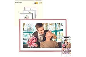 APVEELVEER Digital Photo Frame with 32GB Memory, 10.1" WiFi Digital Picture Frame with 1280 * 800 IPS Touch Display, Auto-Rotation, Easily Share Photos/Videos via Frameo APP, Gifts for Women/Men, Pink