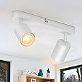 wowatt LED Ceiling Lights Adjustable 2 Way Spot Light Ceiling Bar GU10, White Wall Spotlight Fitting Rotatable Industrial Ceiling Spot Lamp Indoor for Kitchen Bedroom Hallway, GU10 Bulb Not Included