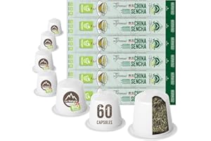 China Sencha Bio zielona herbata | La Natura Lifestyle by Tpresso® | 100% przemysłowo kompostowalne kapsułki, przyjazne dla środowiska | 60 kapsułek do ekspresów kapsułek Nespresso®
