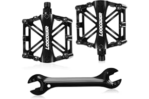 Loocower Fahrrad Radfahren Bike Pedale, Neue Aluminiumlegierung Anti Skid Mountain Pedale für 9/16 Zoll mit kostenloser Insta