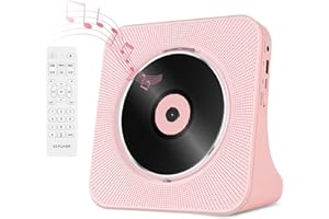 GAONAWAY Lettore CD Bluetooth con altoparlante HIFI, lettore CD con telecomando, schermo LED, radio FM, AUX/USB, jack per cuffie, coperchio antipolvere