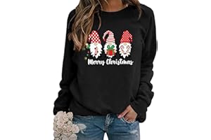 WIEIYM Christmas Sweatshirt Women Xmas Long Sleeve Shirt Santa Claus Funny Jumper Unisex Pullover Causal Crewneck Tops for Women/Men S-XXL