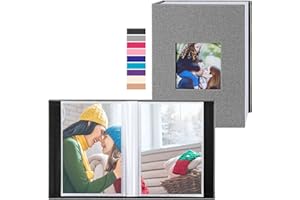 Lanpn Fotoalbum 10x15 50 2 Packungen, Klein Mini Leinen Einstecken Einsteckalbum für Hochformat Fotos Bilder Grau