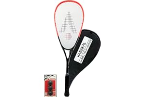 RACKETWORLD Karakal Carbo Tour Black Squash Racket with Cover - Squash Ball Option