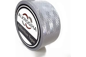 Alkrogiha Bande Réfléchissante, Bande de Sécurité Réfléchissante Extérieur 5cm x 10m Blanc Ruban Auto-adhésif pour Remorques, Camping-cars, Camping-cars, Voitures, Camions