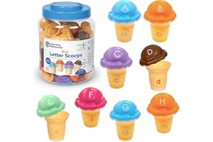 Learning Resources – Minilody do nauki alfabetu, Zabawki do nauki alfabetu dla 3-latków, Nauka liter, Gry ortograficzne, Rozpoznawanie kolorów