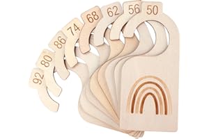 SENBALER 8 Stück Baby Größentrenner aus Holz, Babykleidung Trenner 50-92, Von Neugeborenen bis zu 24 Monaten