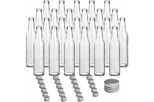 Bouteilles en verre Gouveo de 250 ml avecFermeture à vis et livre de recettes Flaschendiscount inclus (français non garanti)., Set mit 24 Flaschen