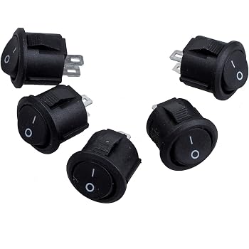 Interrupteur à Bascule Hanibos 12V - Lot De 5 - ON/OFF Verrouillable - 10A/125V