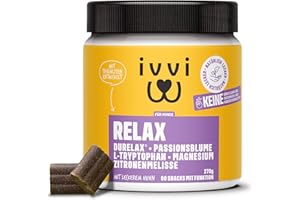 ivvi Relax - Beruhigungsmittel für Hunde an Silvester - mit L-Tryptophan - hilfreich zur Beruhigung bei Angst und Stress - 60 leckere Snacks mit Huhn