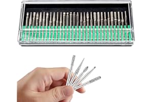 LIBAIDZ 30 Stück Diamant Fräser Set,Schaft 1/8 Zoll,Schleifstift,Mini Fräser,Schleifaufsätze,Diamantfräser Schleifstifte Entgrater,für Stein,Glas,Keramik,Schnitzen,Schleifen,Polieren,Gravieren,Bohren