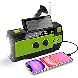 Nigecue Solar Radio, Tragbar Kurbelradio Dynamo Radio mit AM/FM, Eingebaute 4000mAh Wiederaufladbare Batterie, 4 Modi LED Tas
