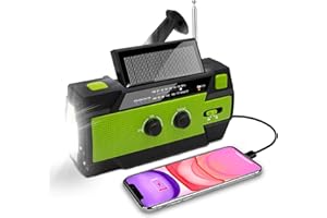 Nigecue Solar Radio, Portable Crank Radio, Dynamo Radio with AM / FM, Integrated 4000 mAh Rechargeable Battery, 4 Modes, LED Torch, LED Reading Light with Motion Sensor, SOS Alarm for Outdoor Emergencies