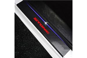 CWWHY 4 Stücke Kohlefaser Auto Einstiegsleisten für KI-A Stonic, Willkommenspedal Türschweller Schutzstreifen Styling Zubehör