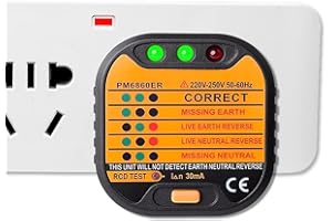 PIUESS Nachar Circuit Polarity Socket Tester - 220-250V Voltage Detector With LCD Display for UK Mains Outlet, RCD GFCI Plug Power Wiring Detection