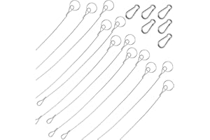 Iyowei 12PCS Corde en Acier Inoxydable à Suspendre Kit, Câble en Acier Inoxydable avec Crochet, Fil Lampe Suspension pour Cadre Photo/Lumière/Cimaise/Miroir/Rideaux
