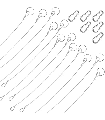 Cavetto Acciaio Inox 2mm X 30cm Con Occhielli | 10 Pezzi + 20 Portachiavi - Foto 10