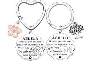 YUANSI Llavero La mejor Abuela y Abuelo Llavero Regalo para Abuelos Regalos Cumpleaños Regalos Aniversario Regalos Navidad Lo más adecuado para dar a los abuelos