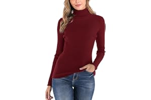 Enjoyoself Suéter Cuello Alto para Mujer Pull-Over Tops Primavera Otoño Suéter de Punto Suéter de Invierno cálido y Elegante Suéter Elegante Calcetín Moderno Cuello Alto Alto Mujer Básico