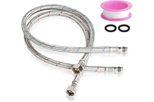 LIUHANCSQD Flexschlauch 3/8 zoll, 2 Stück Edelstahl Geflochtener Anschlussschlauch, Armatur G3/8 x M10 Wasserhahn Schlauch Verlängerung, 60cm Panzerschlauch, Flexschlauch Verlängerung für Mischbatterie