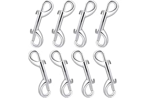 Dfuqanb 8 Piezas Mosquetón Doble de Buceo de Acero Inoxidable, Gancho de Seguridad de Doble Extremo, Gancho de Seguridad Doble Snap, para Perro Correa Cubo de Agua Escalada Camping cincha