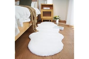 ‎GHOUSE Ghouse Home Teppich Wohnzimmer Kinderzimmer Schlafzimmer Deko Weiß 60x180 cm Kurzflor Flauschig rutschfest Carpet Waschbarer Flur Teppich