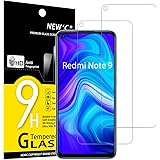 NEW'C Set di 2 pellicole proteggi schermo in vetro temperato per Xiaomi Redmi Note 9, Xiaomi Redmi 10X 4G, anti-graffio, senz