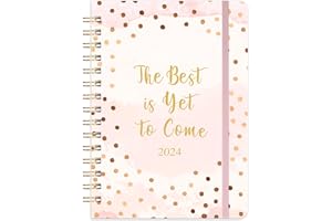 COLORAGE Kalender 2024 - A5 Terminplaner 2024 von Januar bis Dezember, Wochenplaner 2024 mit Elastischer Verschluss, Kalender 2024 Buchkalender, 21.3 x 14.7cm - Rosa