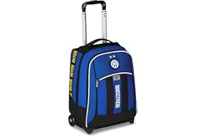 Seven Inter Big Trolley Calcio Scuola Fisso, Blu, 2 in 1, Doppio Uso, Trolley e Zaino, Scuola Elementare e media, Per bambini e ragazzi, Prodotto ufficiale, Idea regalo