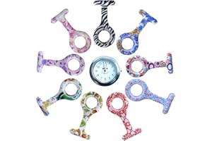 Tiga-Med Orologio da infermiera con batteria di qualità (1 orologio + 9 custodie in silicone)