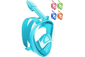 HINATAA Máscara de Buceo para Niños, 180 °Máscara de Snorkel de Cara Completa Infantil, Anti-vaho Anti-Fuga Máscara de Gafas Compatible con Soporte de Cámara, Adecuado para Niños de 4 a 12 Años