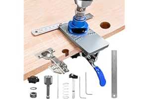 ESTVIIG Dima per cerniera a Scodellino da 35 mm, modello per trapano 4 in 1, cerniera nascosta, localizzatore per installazione di porte nascoste, perforatrice per utensili per la lavorazione del legno
