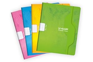 Calligraphe 7002C Zestaw 25 zeszytów zszywanych (marka Clairefontaine) - 17x22 cm - 32 strony w dużą kratkę - papier 70 g - okładka offsetowa - kolory losowe