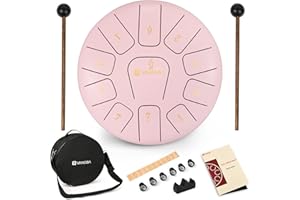 Vangoa Stahlzungentrommel Steel, Tongue Drum, 12 Zoll 13 Tone C-Dur Zungentrommel Schlagzeug Instrument für Meditation Yoga mit Schlegel Hinweis Aufkleber Finger Picks Mallet
