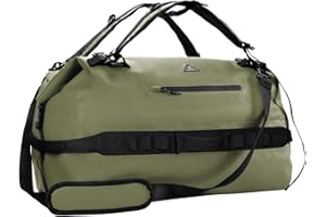 Haimont Waterproof Dry Bag Roll-Top Duffle Backpack with Adjustable Style Straps for Canoeing, Fishing, Rafting, Swimming, Boating, Army Green, 90L