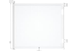 WODONDOG Barrière de Sécurité Rétractable 0-150 cm, Barriere de Securite Enfant Extensible, Barriere de Securite Enroulable pour Enfants et Aux Chiens Petits Moyens, Grands