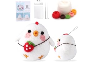 luokefe Felting Kits for Beginners Adults, Needle Felting Kit with Foam Mat Felting Needles, Instructions, Needle Felting Supplies Kits with Tools for Beginners Animal Craft Home Decoration