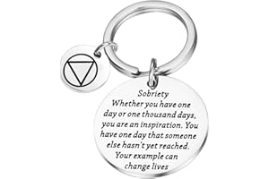 PLITI Sobriety Gift Addiction Recovery Gift Sober Recovery AA Alcoholics Anonymous Birthday Gifts AA NA Gift Sobriety Keychain