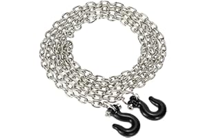 EONANT Chaîne de remorque en métal et crochet de treuil avec dôme de remorque RC Crawler Truck Accessoires pour modèle de voiture RC TRX-4 axial SCX10 90046 (argenté/noir)