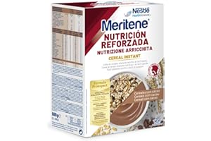 Meritene, Cereales Instantáneos en Polvo para Papilla, Sabor Cacao, Comida Preparada Nutritiva, Para la Alimentacion de Adultos con Disfagia y Dificultades para Masticar, 2 Sobres, 300 gr