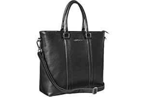 STILORD 'Jara' Grand Sac d'affaires en Cuir Femme Sac à Main Vintage Sac à bandoulière Porte-Documents Femmes pour Ordinateur Portable Cuir véritable, Couleur:Noir