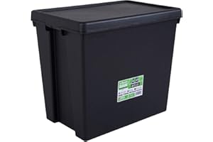 Wham 2 x Bam Heavy Duty pojemnik z recyklingu, 92 l, z pokrywką, 59,5 x 39,5 x 52 cm, kolor czarny