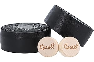 Gusti Bandes Adri V. de cuir pour guidon de vélo Noir Cuir 200 cm