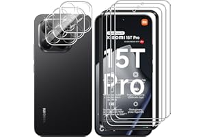 Lutree Verre Trempé pour Xiaomi 15T Pro/Xiaomi Mi 15T Pro, 3+3 Pièces Protection écran + Caméra Arrière Protecteur Film, 9H Dureté HD Anti-Rayures Sans Bulles Vitre Trempé Protecteurs d'écran
