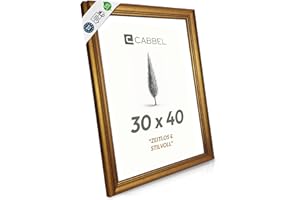 CABBEL Marco de fotos antiguo dorado 30 x 40 cm AVI – Marco de fotos barroco vintage, ornamentos clásicos, marco decorativo para pósteres, fotos y obras de arte, elegante decoración de pared en salón
