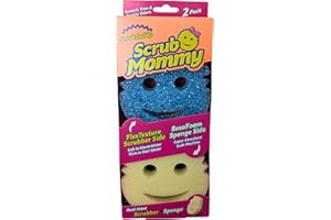 Scrub Daddy Scrub Mommy Eponge Vaisselle - Eponge Reutilisable Lavable Cuisine et Salle de Bain, Accessoire Maison, Flextexture sans Gratter, Produits et Accessoires de Nettoyage, Bleu, Lot de 2
